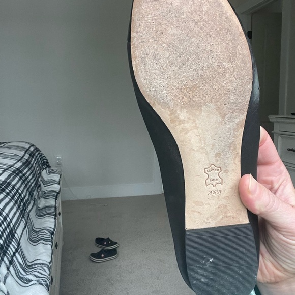 Tory Burch Black Flats with Gold Logo - Picture 3 of 4